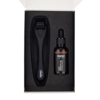 derma roller with hair beard growth oil