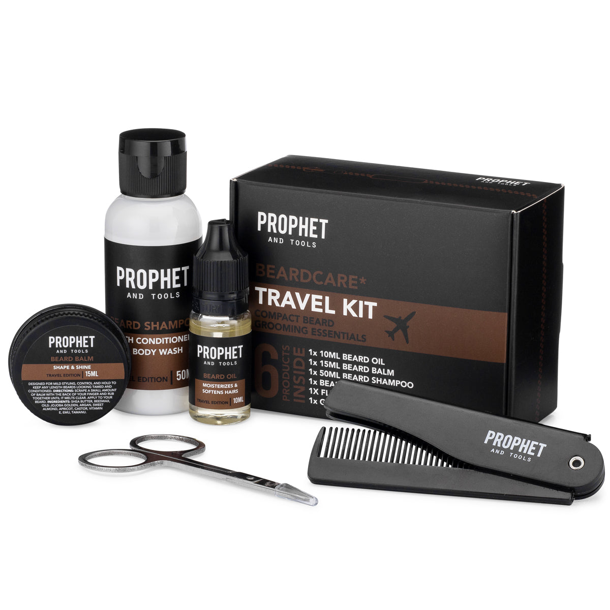 Travel beard grooming kit gift set